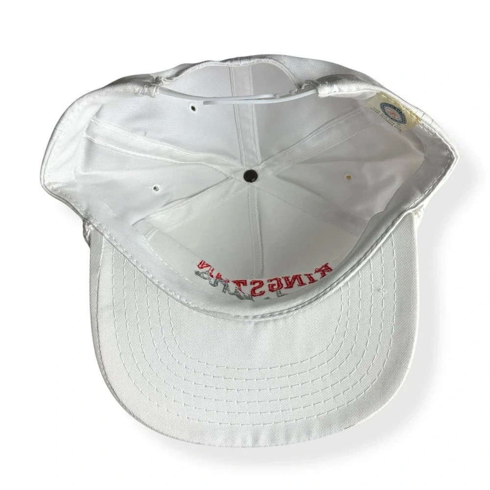 Vintage 90's Kingston Redskins‎ White Red  Trucker SnapBack Hat Rope Embroidered